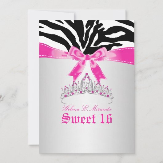 PixDezines Sweet 16/Zebra Stripes Kaart (Voorkant)