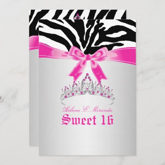 PixDezines Sweet 16/Zebra Stripes Kaart (Voorkant / Achterkant)