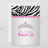 PixDezines Sweet 16/Zebra Stripes Kaart (Voorkant)