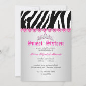 PixDezines Sweet 16/Zebra Stripes Kaart (Achterkant)
