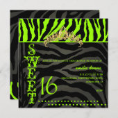 PixDezines Sweet 16/Zebra Stripes Kaart (Voorkant / Achterkant)