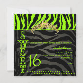PixDezines Sweet 16/Zebra Stripes Kaart (Voorkant)