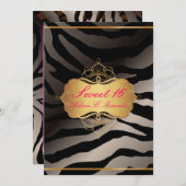 PixDezines Sweet 16/Zebra Stripes Kaart (Voorkant / Achterkant)
