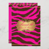 PixDezines Sweet 16/Zebra Stripes Kaart (Voorkant / Achterkant)