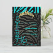PixDezines Sweet 16/Zebra Stripes Kaart (Staand voorkant)