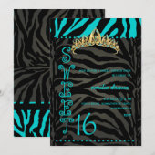 PixDezines Sweet 16/Zebra Stripes Kaart (Voorkant / Achterkant)