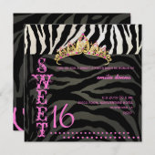 PixDezines Sweet 16/Zebra Stripes Kaart (Voorkant / Achterkant)