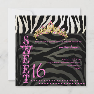 PixDezines Sweet 16/Zebra Stripes Kaart
