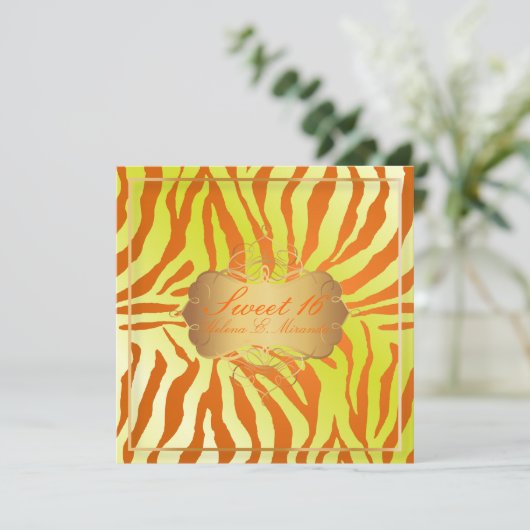 PixDezines Sweet 16/Zebra Stripes Kaart (Staand voorkant)