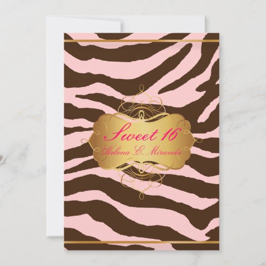 PixDezines Sweet 16/Zebra Stripes Kaart (Voorkant)
