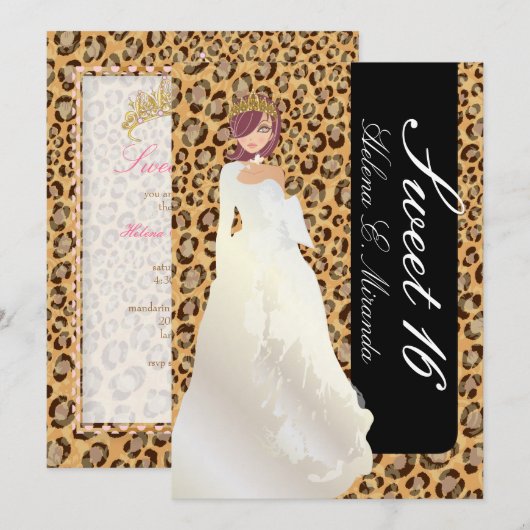 PixDezines Sweet 16/Zebra Stripes Kaart (Voorkant / Achterkant)