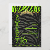 PixDezines Sweet 16/Zebra Stripes Kaart (Voorkant)