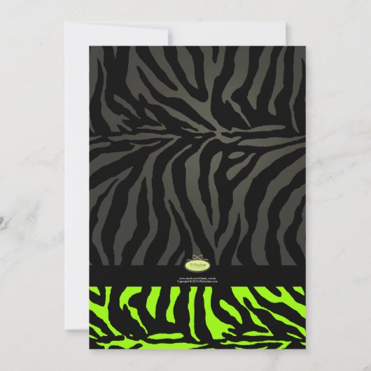 PixDezines Sweet 16/Zebra Stripes Kaart (Achterkant)