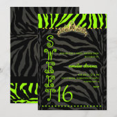 PixDezines Sweet 16/Zebra Stripes Kaart (Voorkant / Achterkant)