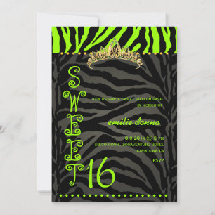 PixDezines Sweet 16/Zebra Stripes Kaart