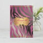 PixDezines Sweet 16/Zebra Stripes Kaart (Staand voorkant)