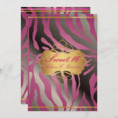 PixDezines Sweet 16/Zebra Stripes Kaart (Voorkant / Achterkant)