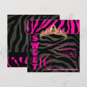 PixDezines Sweet 16/Zebra Stripes Kaart (Voorkant / Achterkant)