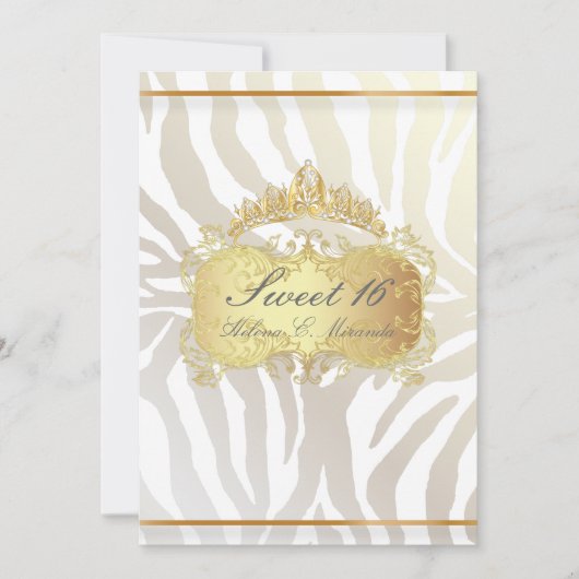 PixDezines Sweet 16/Zebra Stripes, kleur aanpassen Kaart (Voorkant)