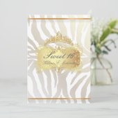 PixDezines Sweet 16/Zebra Stripes, kleur aanpassen Kaart (Staand voorkant)