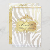 PixDezines Sweet 16/Zebra Stripes, kleur aanpassen Kaart (Voorkant / Achterkant)