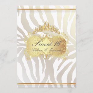 PixDezines Sweet 16/Zebra Stripes, kleur aanpassen Kaart