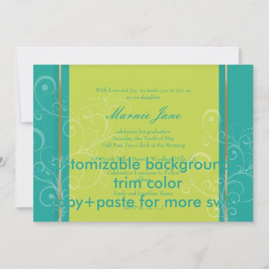 PixDezines Swirls, 2012 Graduation, DIY Color Kaart (Achterkant)