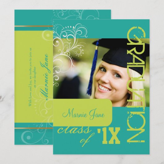 PixDezines Swirls, 2012 Graduation, DIY Color Kaart (Voorkant / Achterkant)