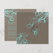 PixDezines Swirls, Aqua + Caca Kaart (Voorkant / Achterkant)