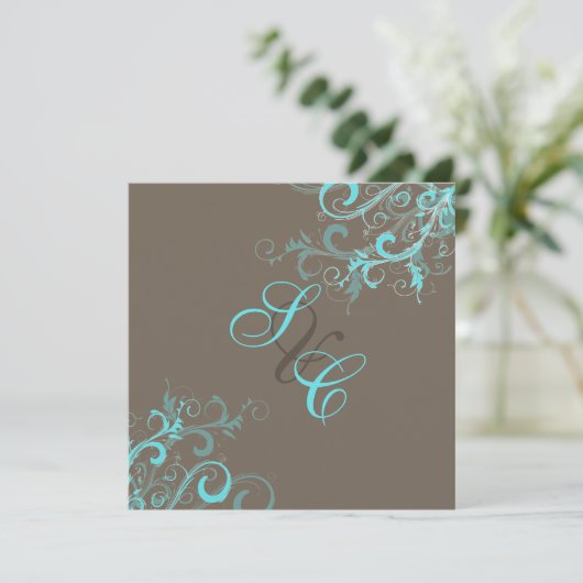 PixDezines Swirls, Aqua + Caca Kaart (Staand voorkant)