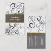 PixDezines Swirls / Grafiet + Eggshell Visitekaartje (Voorkant / Achterkant)