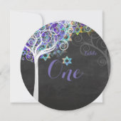 PixDezines tabelnummers boom van leven Mitzvah Kaart (Voorkant)