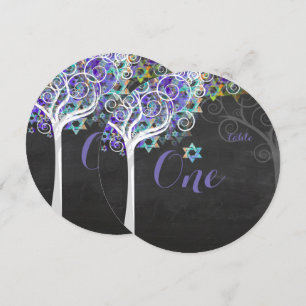 PixDezines tabelnummers boom van leven Mitzvah Kaart