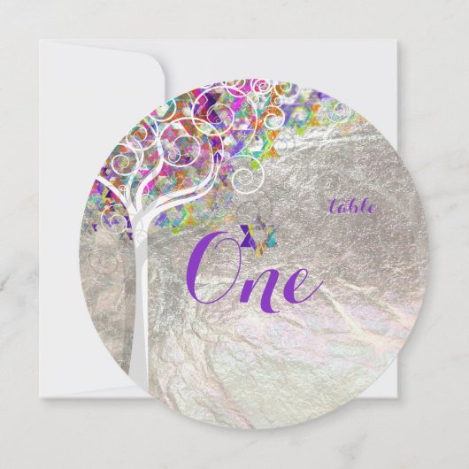 PixDezines tabelnummers boom van leven Mitzvah Kaart (Achterkant)