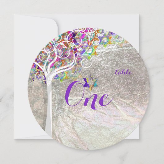 PixDezines tabelnummers boom van leven Mitzvah Kaart (Voorkant)