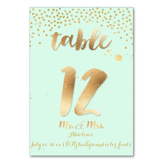 PixDezines tafel 12/gouden sprenkels/DIY kleur/mun Kaart (Achterkant)