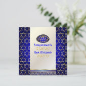 PixDezines talit+kippah/Stylish Bar Mitzvah/Gold Kaart (Staand voorkant)