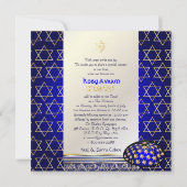 PixDezines talit+kippah/Stylish Bar Mitzvah/Gold Kaart (Achterkant)