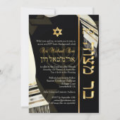 PixDezines talit/kippot/bar mitzvah/zwart/goud Kaart (Achterkant)