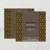 PixDezines talit/Stijlvolle Bar Mitswa/goud Kaart (Voorkant / Achterkant)