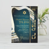 PixDezines talk Bar Mitzvah/dark blauwgroen blauw/ Kaart (Staand voorkant)