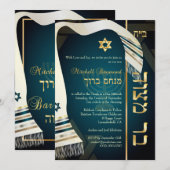 PixDezines talk Bar Mitzvah/dark blauwgroen blauw/ Kaart (Voorkant / Achterkant)