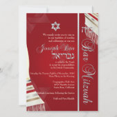 PixDezines talk bar mitzvah/red/zilver Kaart (Achterkant)