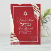 PixDezines talk bar mitzvah/red/zilver Kaart (Staand voorkant)