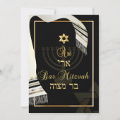 PixDezines talk bar mitzvah/zwart/goud Kaart (Voorkant)