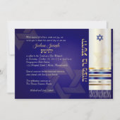 PixDezines talk/Stijlbalk Mitzvah/blauw/goud Kaart (Voorkant)
