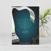 PixDezines Tallit Bar Mitzvah/Blauwgroen/Gold Kaart (Staand voorkant)