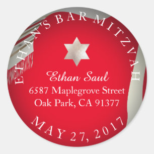 PixDezines Tallit Bar Mitzvah/Env. Zeegelaar Ronde Sticker