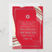 PixDezines TALLIT BAR MITZVAH/RED+SILVER Kaart (Voorkant)