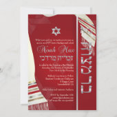 PixDezines TALLIT BAR MITZVAH/RED+SILVER Kaart (Achterkant)